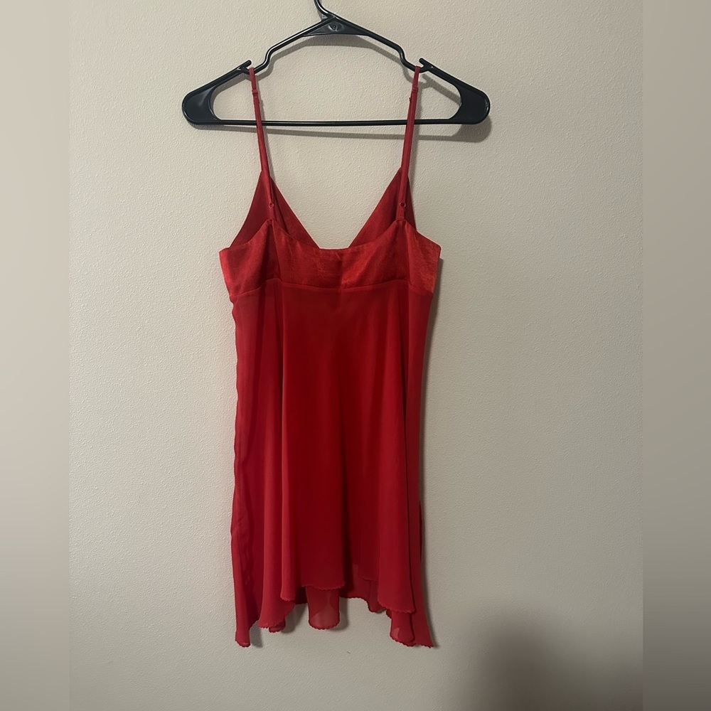 Y2K vintage Victoria’s Secret satin babydoll top bow detail red 1999 size medium - Picture 2 of 7